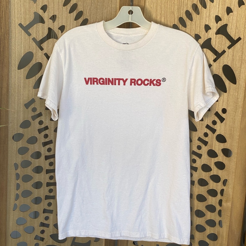 Virginity Rocks White T-Shirt Men’s Small